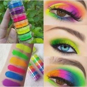 Kit 6 Sombra Neon em pó 4 g