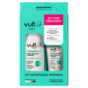 Kit Hidratação Intensiva Hialurônic Hidratante Corporal + Creme p/ Mãos Vult