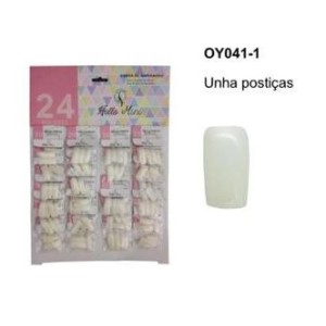Cartela Unhas Postiças Leitosa c/ 24 Hello Mini Escolha a Sua