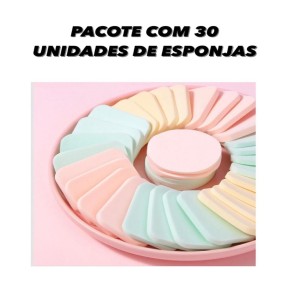 Kit 30 Esponja para Maquiagem Quadrada