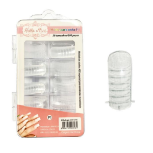 Molde p/ Unhas Porcelana, Gel e Acrigel F1 Hello Mini c/ 100 OY316