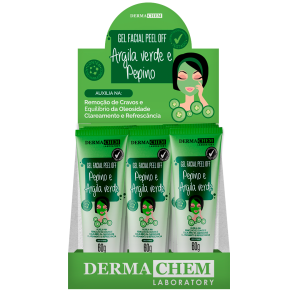 Box 9 Gel Peel Off Pepino e Argila Verde Dermachem 60 G