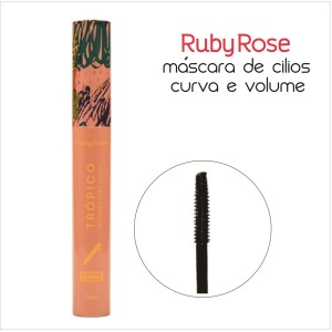 Box 12 Máscara de Cílios Trópico Curva e Volume Ruby Rose 5ml (Bege)