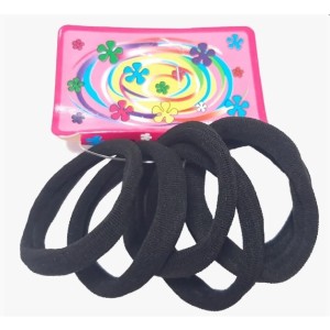 Elástico de Cabelo preto c/ 6 unidades