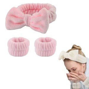 KIT 12 FAIXA FACIAL PELÚCIA TOALHA + 12 PARES WASHBAND