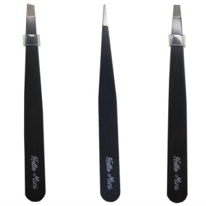 Kit 3 Pinça Profissional Hello Mini PI146 (Preta)