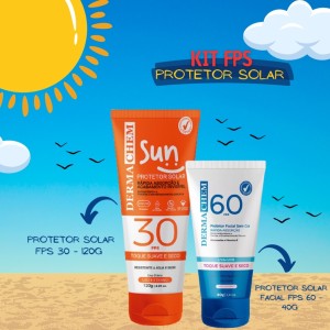 Kit 2 Protetor Solar FPS 30 e FPS 60 Sun Dermachem